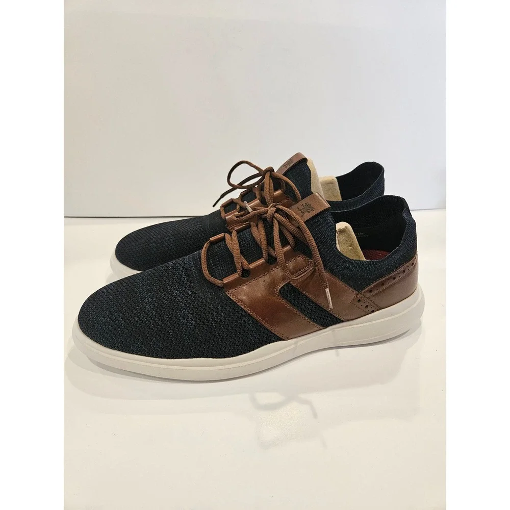 Stacy Adams Mens 25435-470 Navy‎ Knit Leather Hybrid Sneakers Size 13M